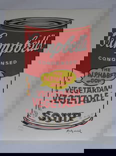 ANDY WARHOL CAMPBELLS TOMATO: ANDY WARHOL , HAND NUMBERED, GRANO-LITHOGRAPH.FROM :1981/1986.PENCIL NUMBERED ON LEFT SIDE SPECIAL EDITION , STAMPED ON THE BACK 40 x 50 cm (19.7 x 15.75 inch),This lithograph was produced and pressed