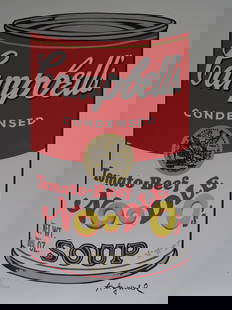 ANDY WARHOL CAMPBELLS TOMATO: ANDY WARHOL , HAND NUMBERED, GRANO-LITHOGRAPH.FROM :1981/1986.PENCIL NUMBERED ON LEFT SIDE SPECIAL EDITION , STAMPED ON THE BACK 40 x 50 cm (19.7 x 15.75 inch),This lithograph was produced and pressed