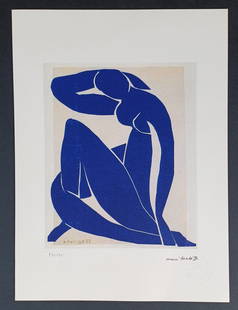 Henri Matisse , Lithographie Signed , numbered COA: Signature in the plate and numbered / 150 . Henri Matisse , lithograph on Arches paper.Dry pad.Comes with edition certificate.Dimension cm. 38 x 28 cm.COA