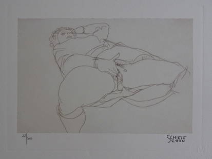 Egon Schiele: Egon Schiele 38x28cm, embossed seal.Very good condition