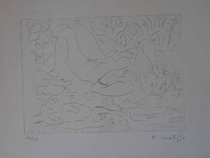 Henri Matisse: Henri Matisse, hand signed, attributed, print in good condition, ca 36x26cm