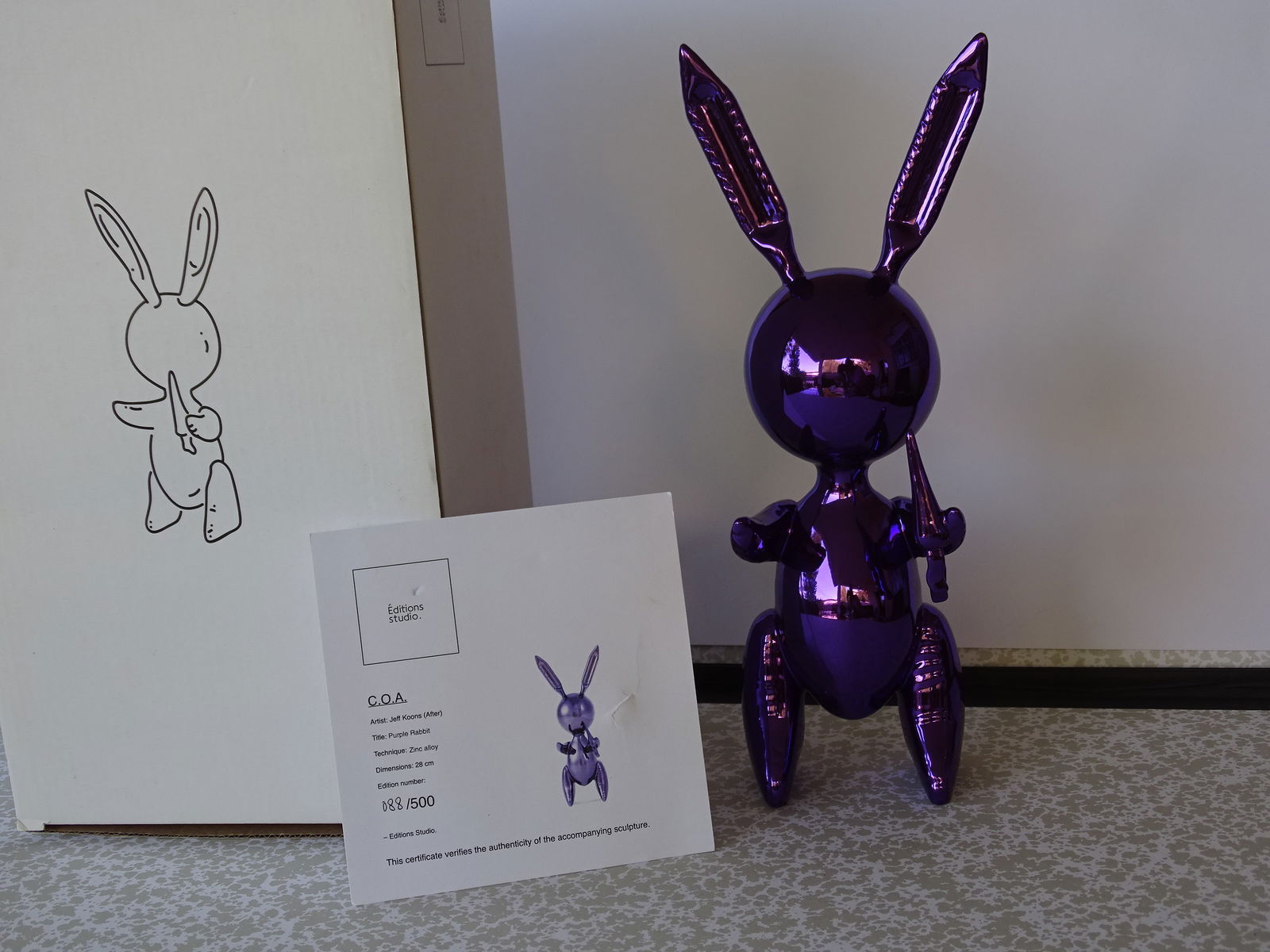 Jeff Koons, Balloon rabbit: Jeff Koons,, balloon rabbit, 28 x 12 x 9cm, numbered