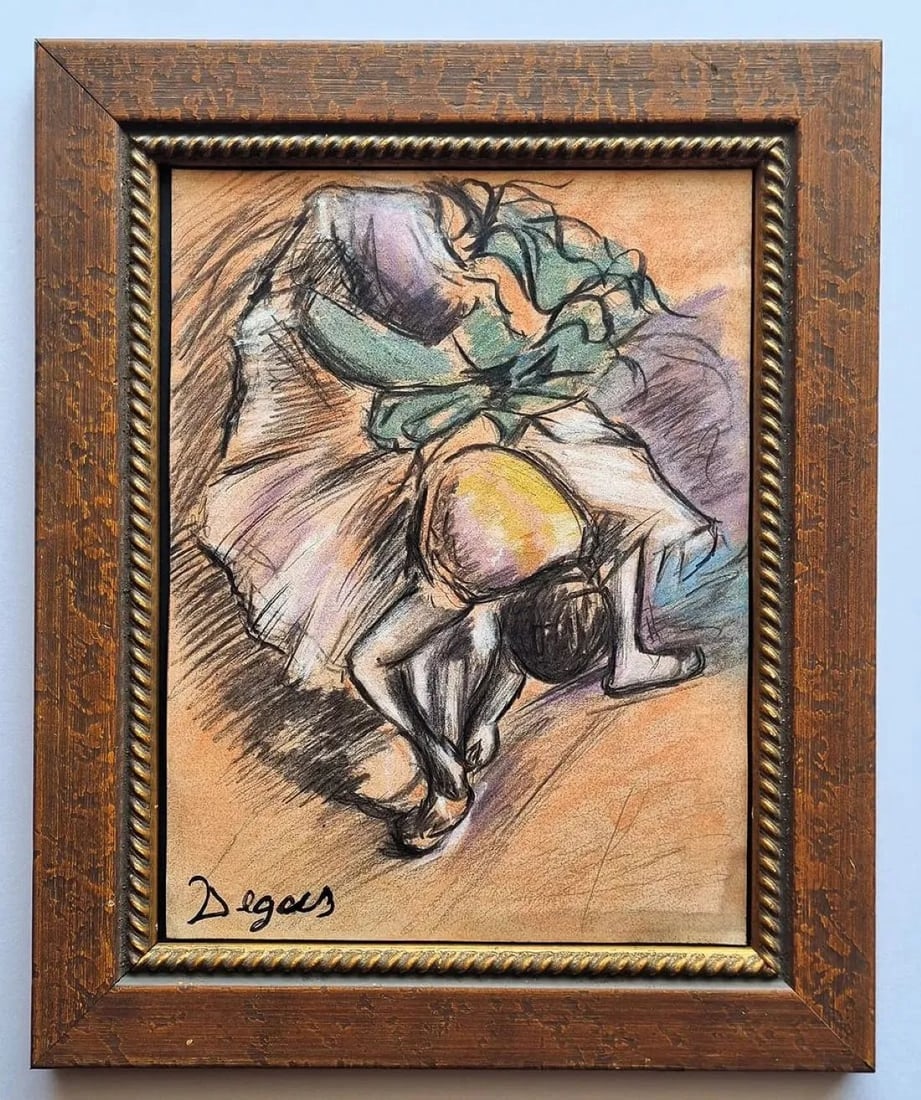Edgar Degas Drawing on old paper SIGNED (1 of 1)