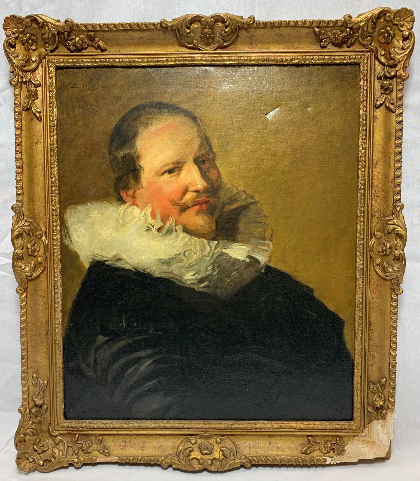 Edgar Bundy, United Kingdom (1862-1922) Oil on Canvas: Oil on Canvas portrait of a man by artist Edgar Bundy. It measures 24 x 20 in. sight size, w/ frame 29 x 24 1/2 in.