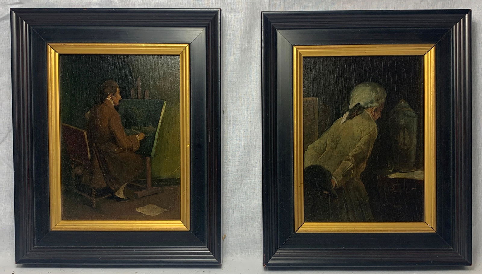 Samuel Seeberger (1875-1897) Pair of Oil on Board (1 of 8)