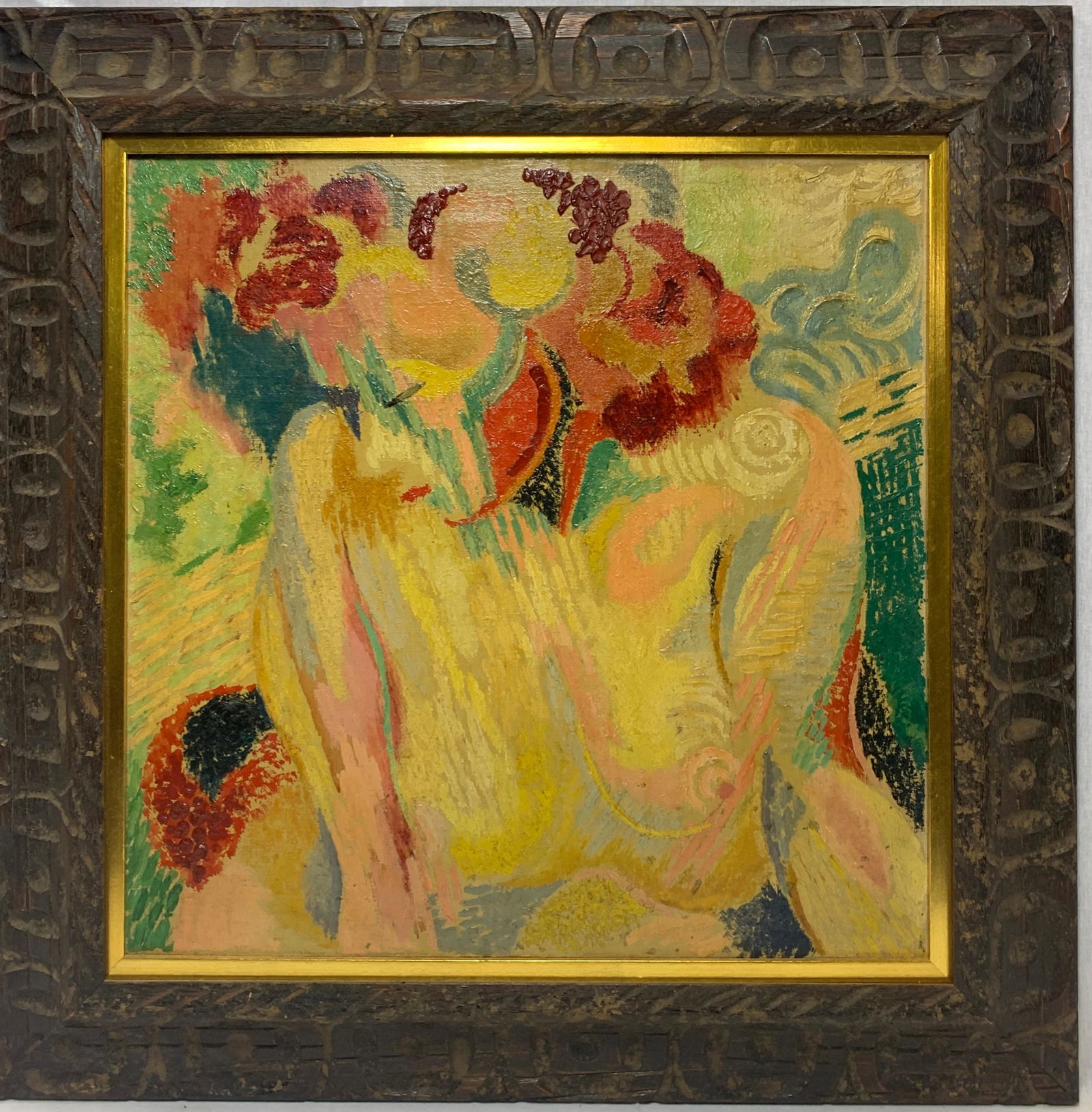 Modernist Portrait on Canvas, unsigned, c1940 (1 of 4)