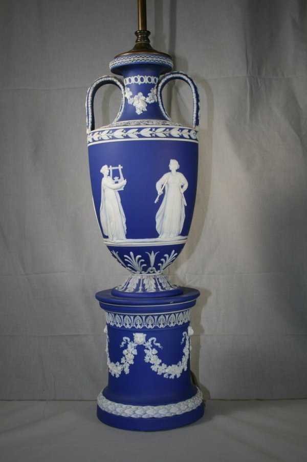 441 Blue Wedgwood Jasperware Lamp