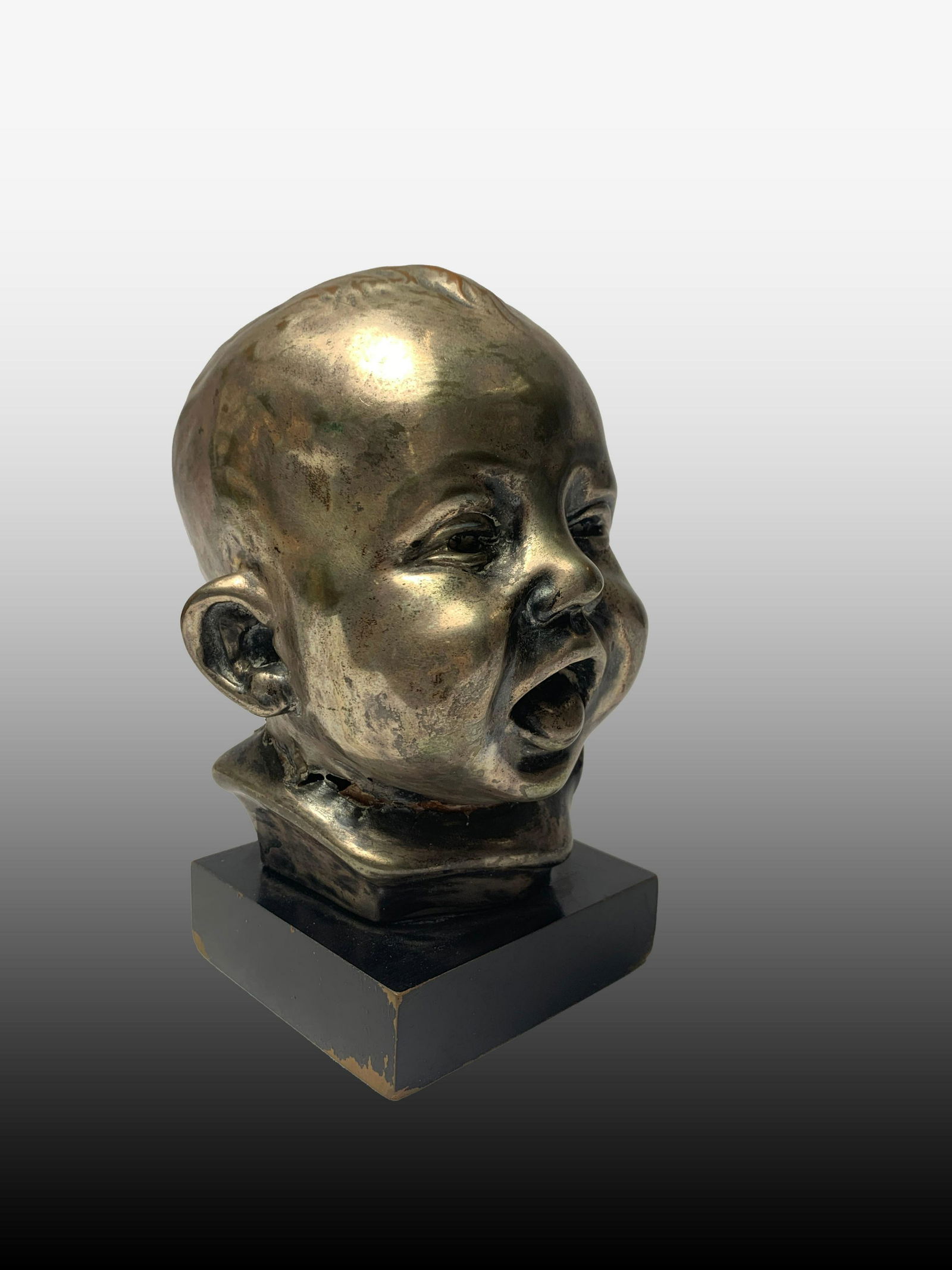 18th c Silver Italian Head of Baby (1 of 4)