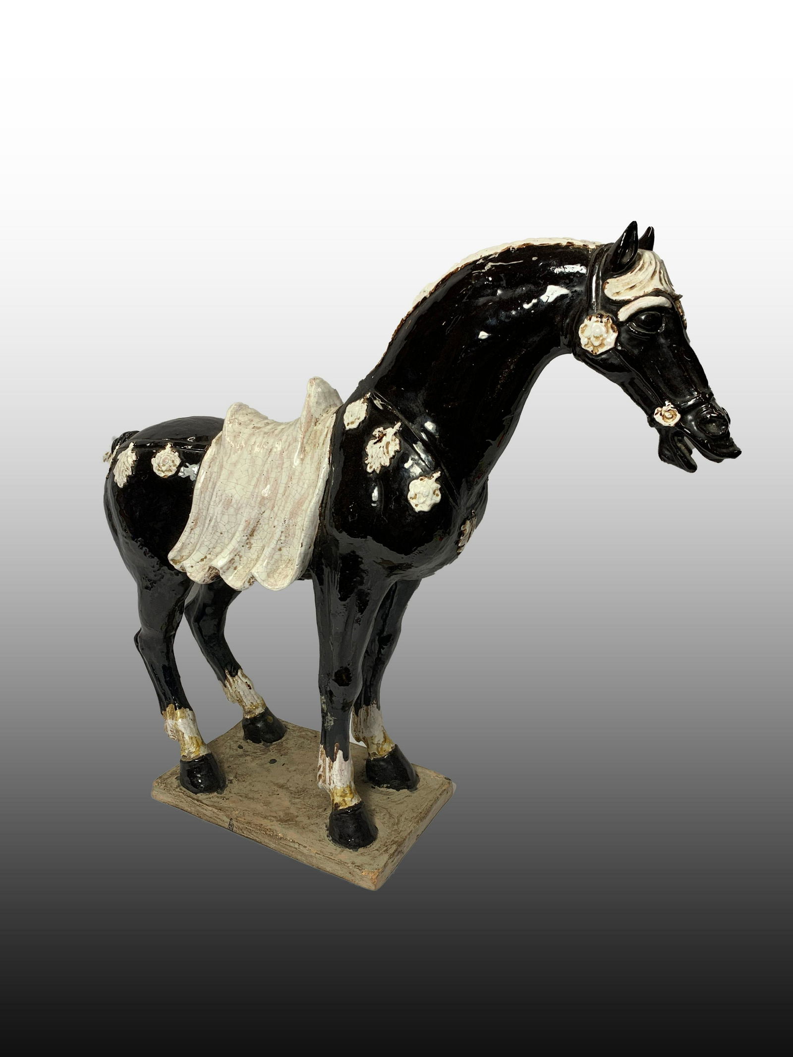 Large Ceramic Horse Chinese Tang-Style, Made in Italy (1 of 9)