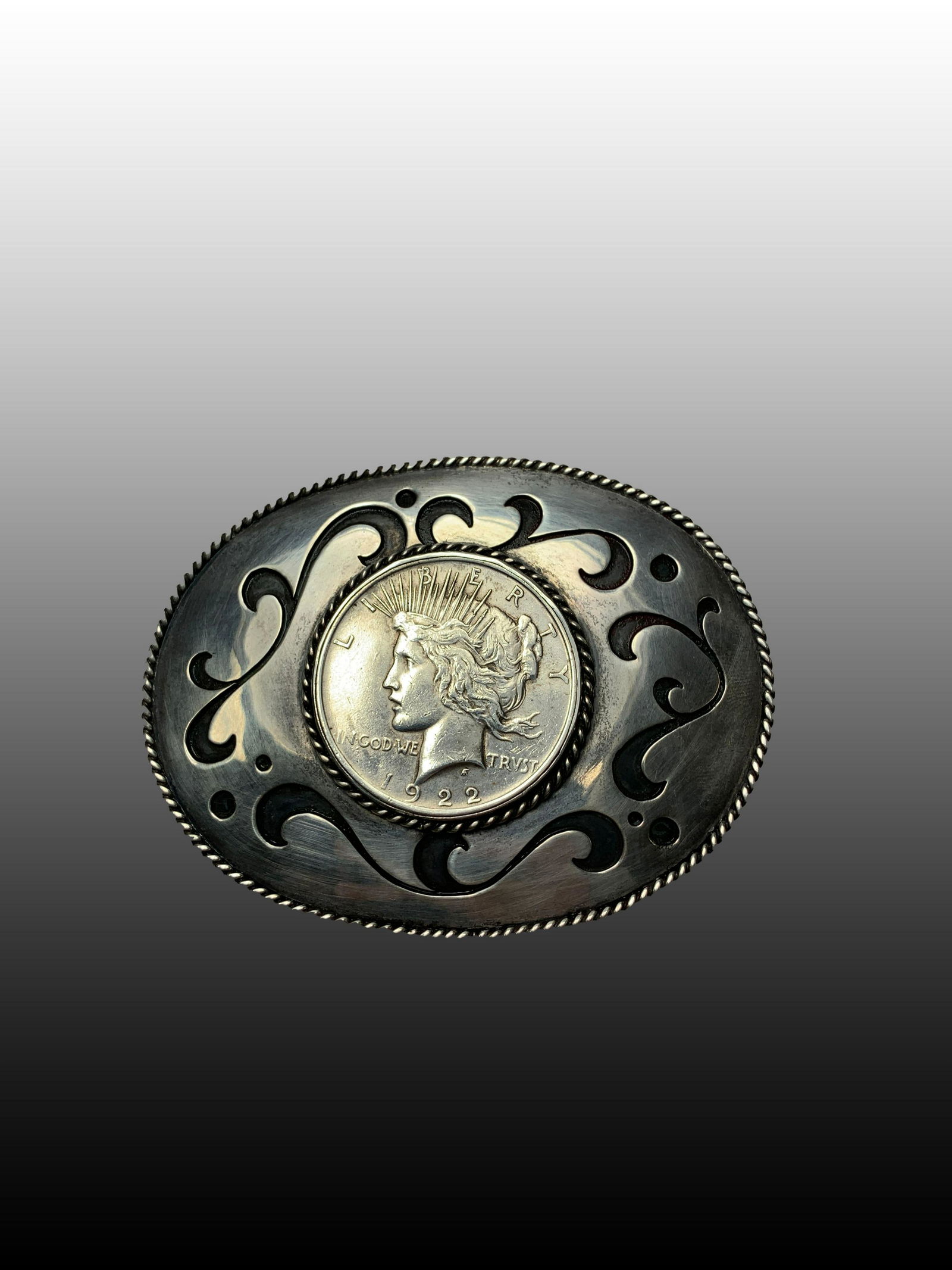 Rogers Sterling Silver Dollar Belt Buckle (1 of 5)