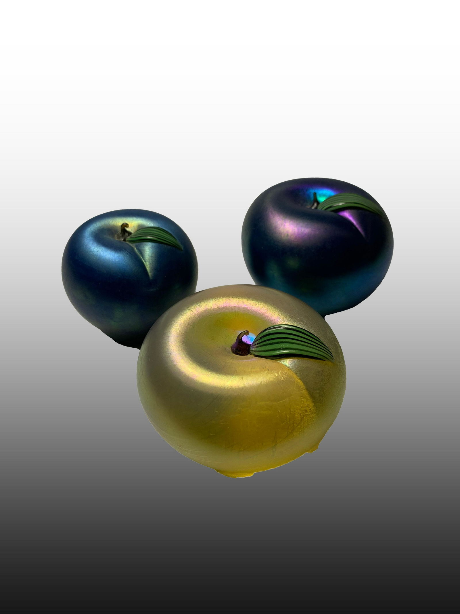 Lot of 3 Apple Orient and Flume Paperweights (1 of 4)