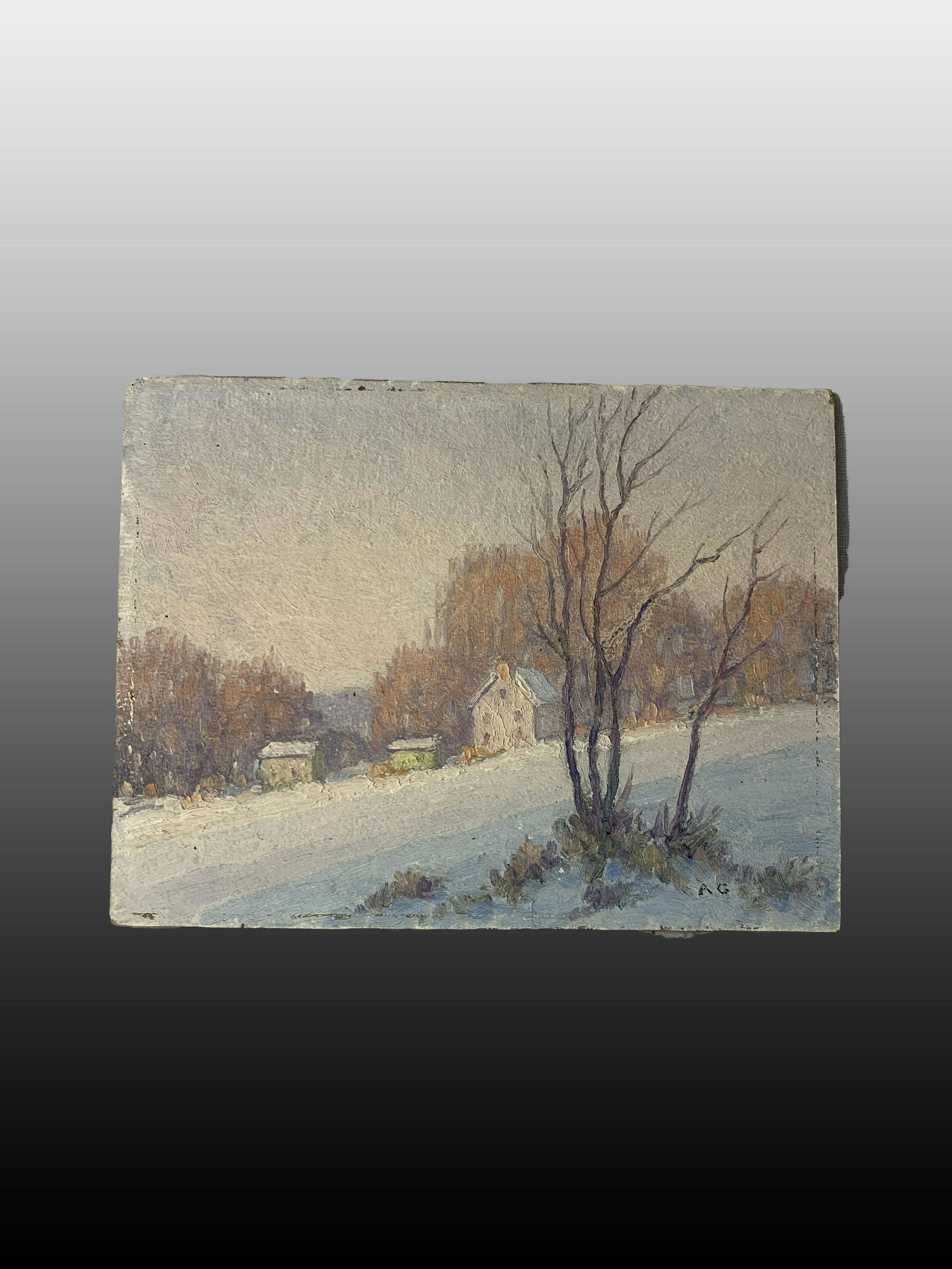 American Impressionist Oil on Board Circa 1930's (1 of 5)