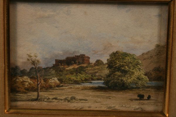 Joseph Mallord Turner, British Watercolor: From the Old School Square Museum a lovely watercolor purported to be by Joseph Mallord Turner from the late John Anderson, Jr.'s collection, signed Turner bottom right hand corner, measuring 5" x 7".