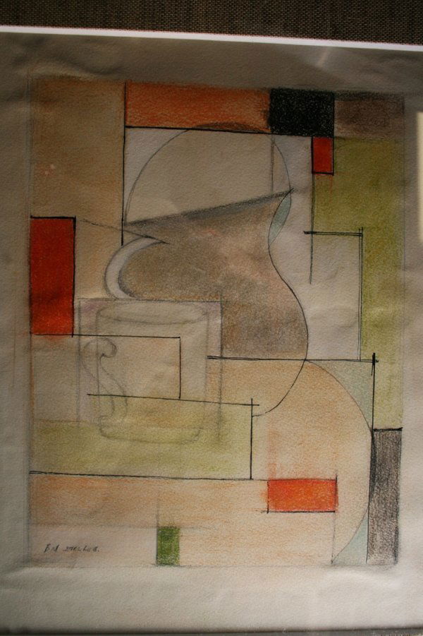 Ben Nicholson, Mixed Media: From the Old School Square Museum, a mixed media signed lower left "BN Still Life",measuring 9 1/2" x 7 1/2"/ Disclaimer: Any piece of art deaccessed from the Old School Square Museum will be noted as