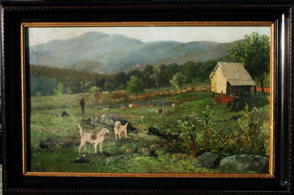 Aaron Draper Shattuck, American: From the Old School Square Museum, an oil on canvas signed on the lower left A. Shattuck, measuring 16" x 26". Disclaimer: Any piece of art deaccessed from the Old School Square Museum will be noted a