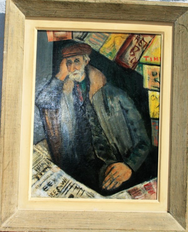 WPA Oil on Artist Board: An interesting WPA painting on artist board, measuring 18" x 14"