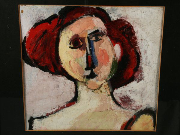 Cuno Amiet Style (Swiss 1868-1961): The oil on paper is unsigned and has been attributed by the estate as a painting by Cuno Amiet. We are selling this piece as an unsigned painting which looks to be in the style of Cuno Amiet, 13" x 13