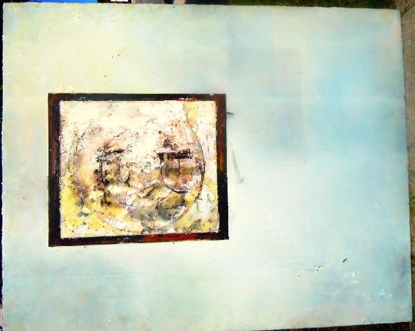 Michael David Oil on Wax and Wood, 1992: Large oil on wax and wood by Michael David dated 1992, 75" x 60". The original purchase receipt from Margulies Taplin Gallery, Coral Gables, Florida, June 5, 1997 which states: Michael David "Venus in