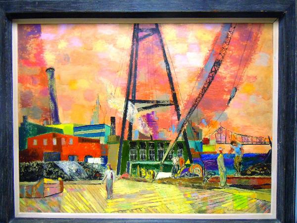 Lena Gurr Oil Painting (American 1897-1992): Large Oil on masonite measures 36"x 48".