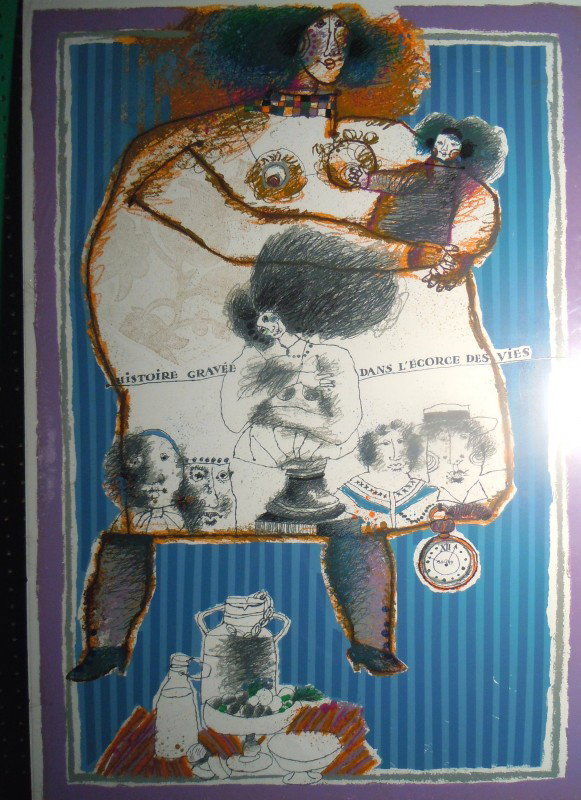 Theo Tobiasse, "Histoire Gravee" : From the Old School Square Museum, lithograph on handmade paper. Pencil signed by artist and numbered XXVII/CXXXV on bottom. Measurements are: 41" x 29". Disclaimer: Any piece of art deaccessed from t
