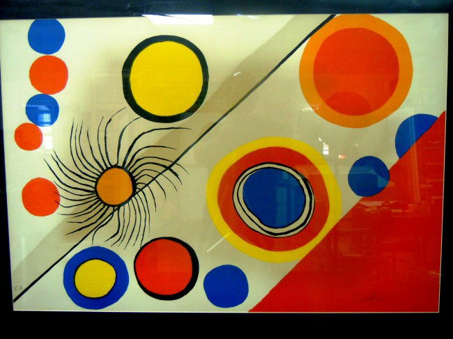 Alexander Calder, "Spider's Nest" Artist Proof: From the Old School Square Museum, color lithograph, pencil signed "Calder" in lower right hand corner and "E.A" on opposite side. Label on verso, Gallery 99 Bay Harbor Islands, Florida. Measurements