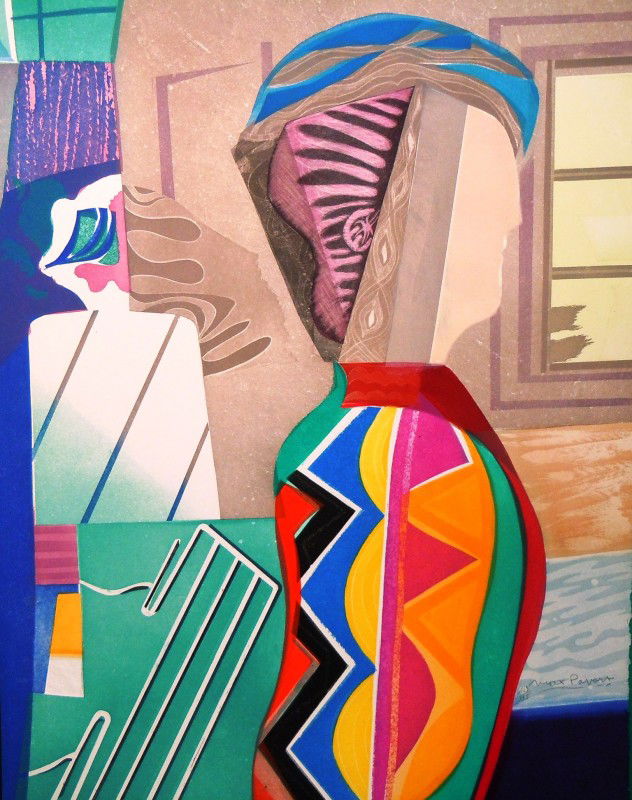 Max Papart, "Parfum D Ete": From the Old School Square Museum, Max Papart lithograph on handmade paper. Pencil signed and numbered 145/195. Measurements are: 22 3/4" x 17 3/4". Disclaimer: Any piece of art deaccessed from the Ol