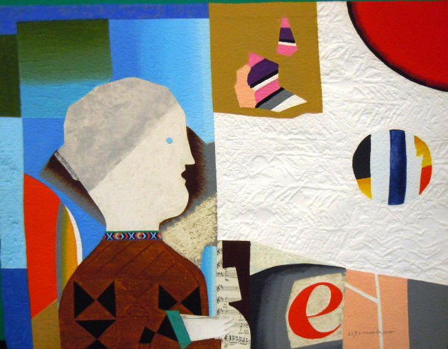 Max Papart, Mixed Media Lithograph (e man): From the Old School Square Museum, mixed media lithograph. Pencil signed and numbered 43/75. Measurements are: 20" x 26". Disclaimer: Any piece of art deaccessed from the Old School Square Museum will