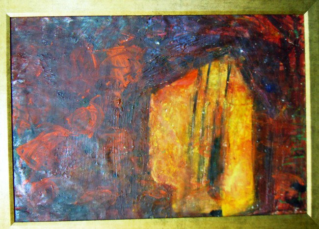Ruth Dorrit Yacoby, Mixed Media on Paper: From the Old School Square Museum, Israeli artist Ruth Dorrit Yacoby mixed media on paper entitled "Illuminated Wound Horse" 1986. Measurements are: 35 1/2" x 24 3/4". Disclaimer: Any piece of art dea