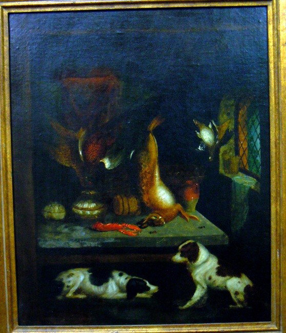 American 19thc Hunting Dogs Oil on Canvas