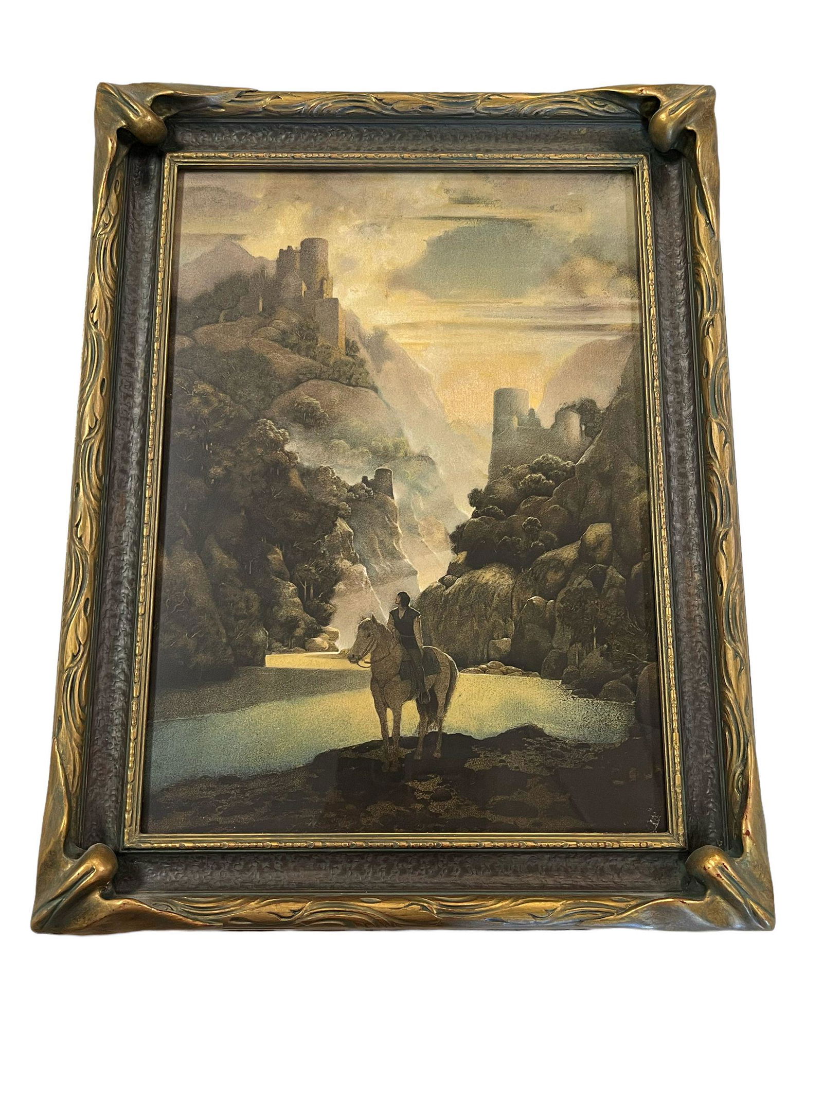 Maxfield Parrish, American (1870-1966) "Aucassin Seeks After Nicolette" Original Print (1 of 4)