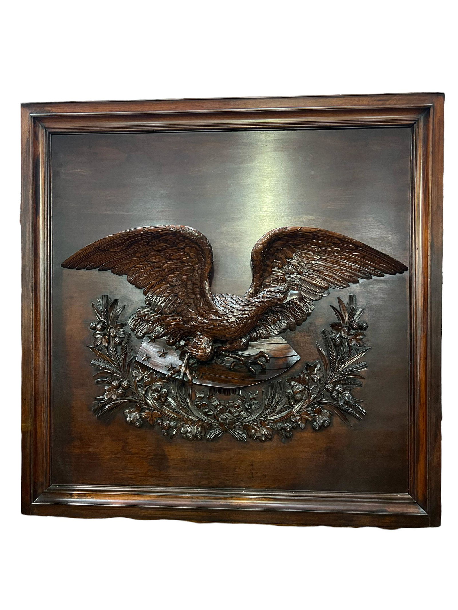 Monumental Carved Eagle Wall Hanging from an Anhueser-Busch Corporate Office Conference Room. (1 of 6)