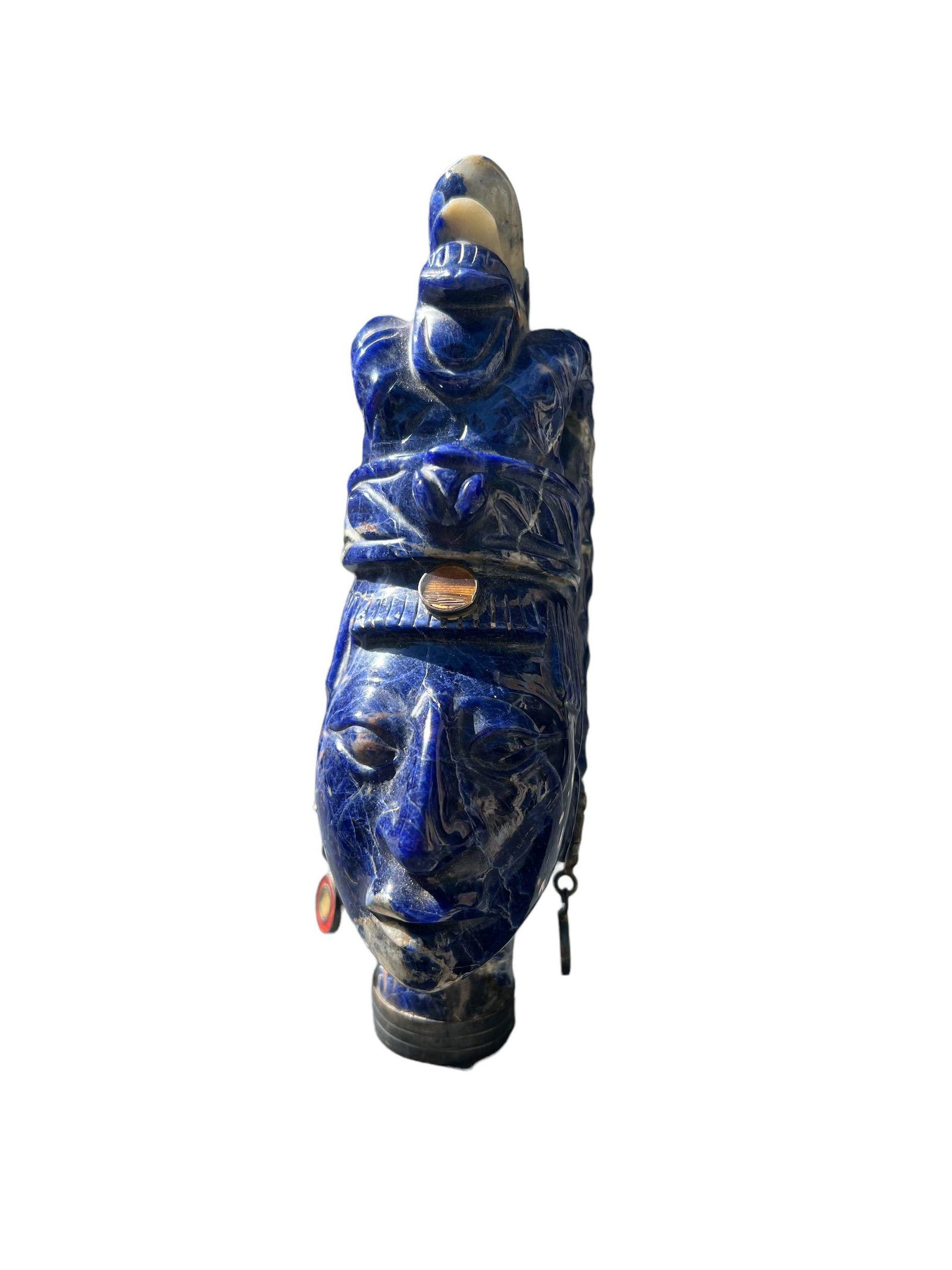 Los Castillos Lapis and Sterling Aztec Figure (1 of 7)