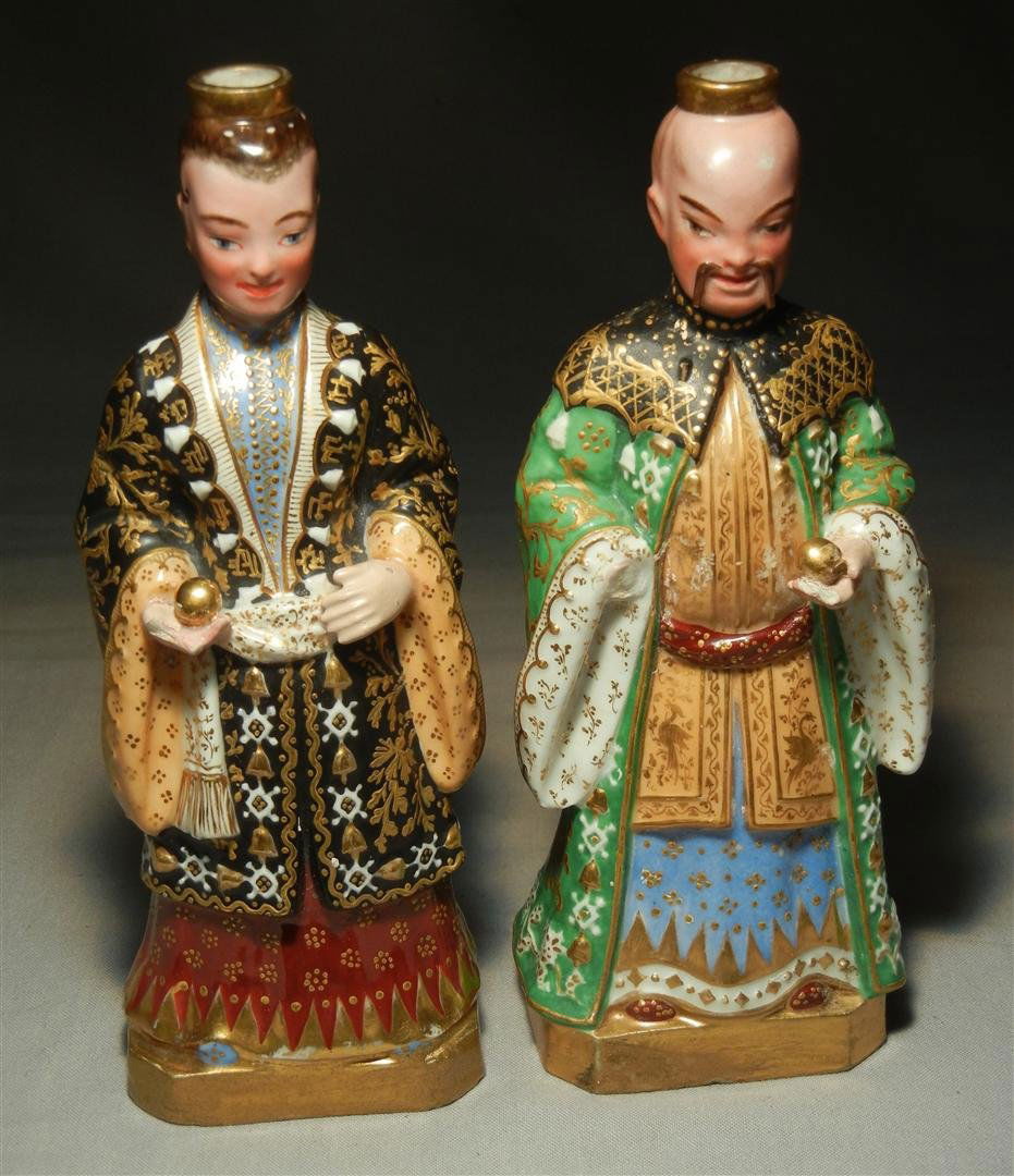 Pair of Jacob Petit Old Paris Perfumes: Pair of Jacob Petit Old Paris perfumes in Chinese style measuring 7" x 3."