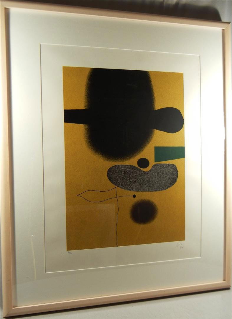 Victor Pasmore, Points of Contact #21: Color lithograph c. 1973 entitled, "Points of Contact #21" by U.K. artist Victor Pasmore (1908-1998). Lithograph is signed and numbered, . It measures 22 1/8" x 15 3/8." Label on verso has lithograph