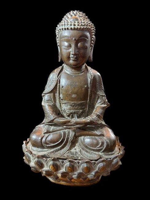 Chinese Bronze seated Buddha (1 of 7)