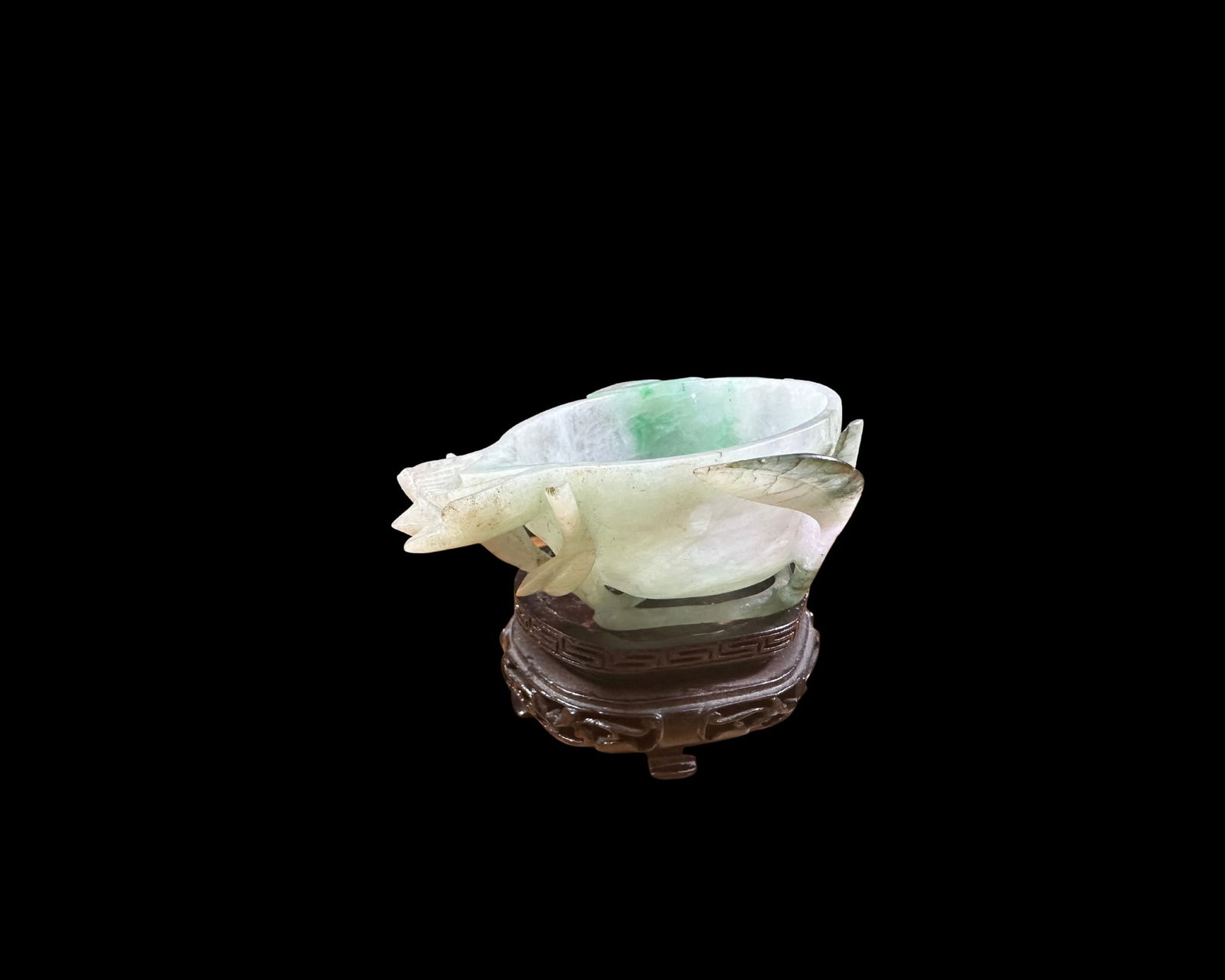 Intricately carved Chinese white jade small vessel (1 of 6)