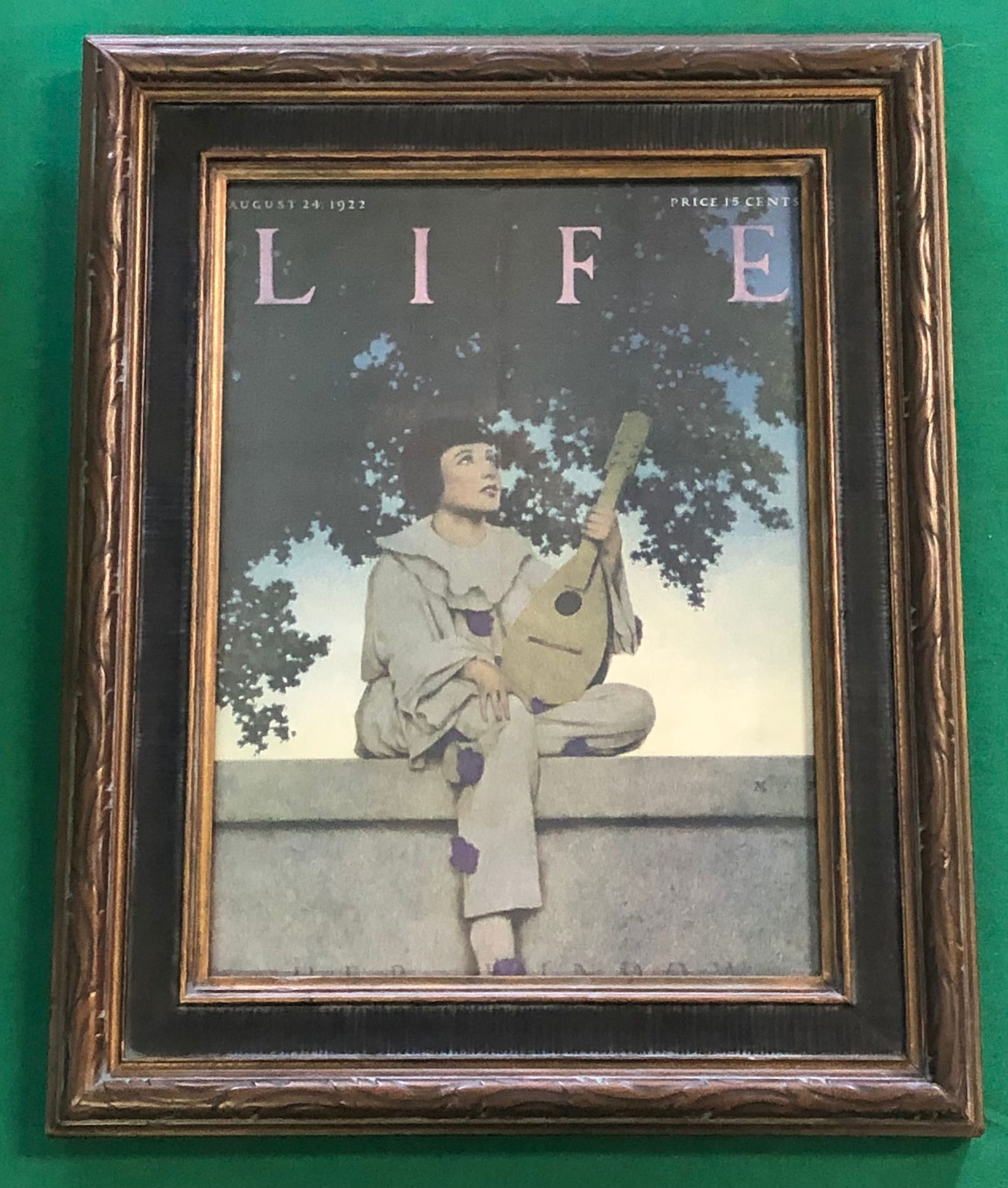 Maxfield Parrish, American (1870-1966): Titled "Spirit of The Night" for Edison Mazda Lighting 1919, in period frame measuring 19" x 14 1/2"