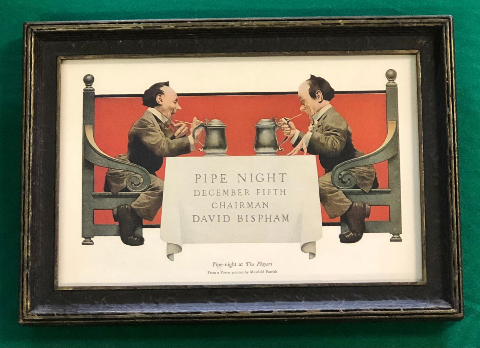 Maxfield Parrish, American (1870-1966): Titled "Pipe Night", Palace of Parrish frame measuring 7 1/2" x 11"