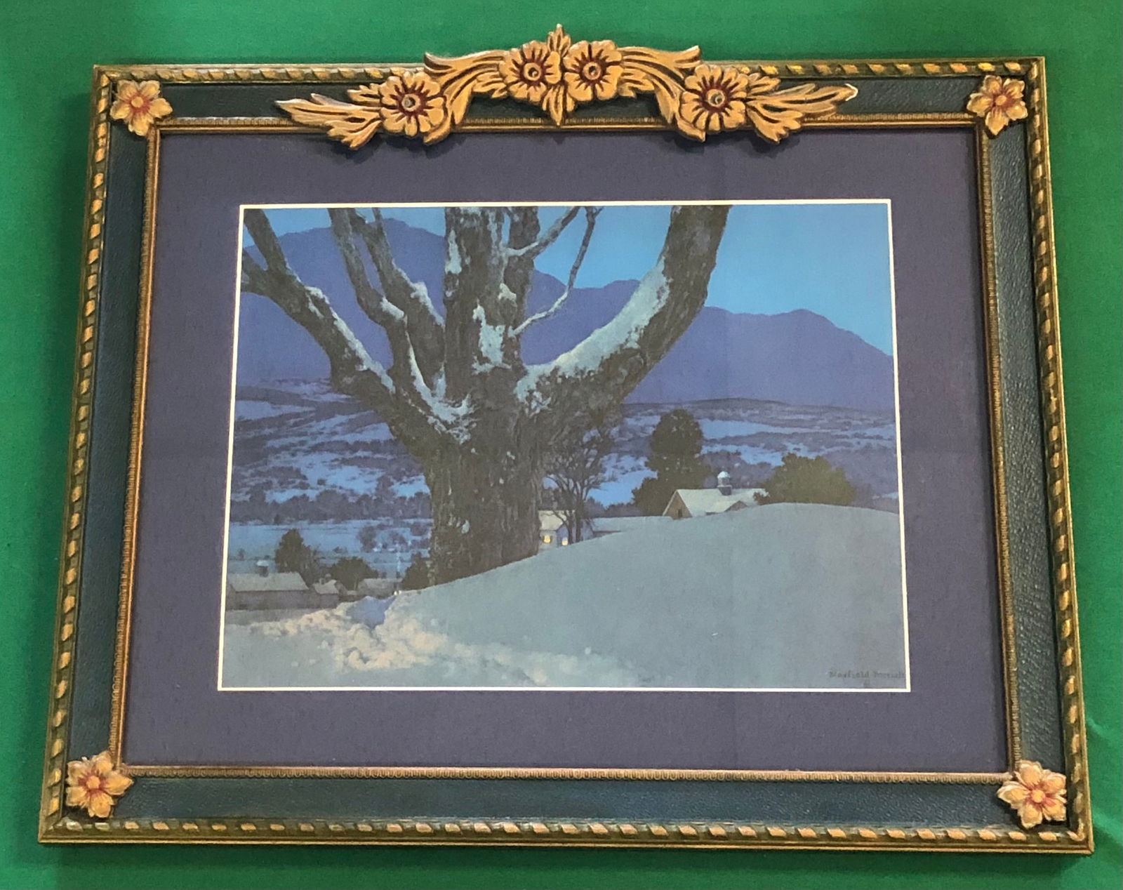 Maxfield Parrish, American (1870-1966): Titled "The Path to Home" Largest size ever published, 1946, in beautiful period frame. The entire piece measures 13" x 16".