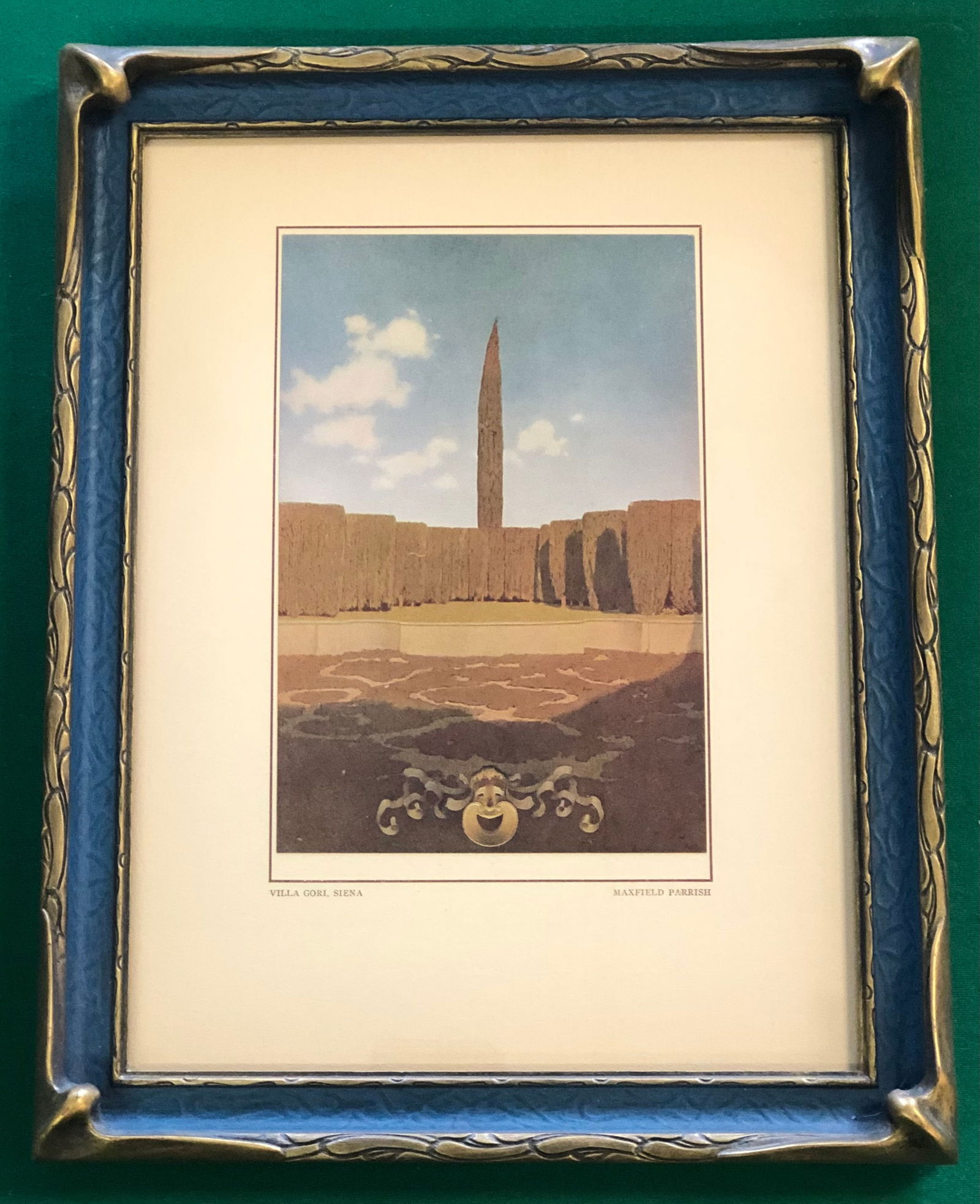Maxfield Parrish, American (1870-1966): Titled "Villa Gori Siena" 1903 in The Dream Gardener Frame measuring 13" x 10"