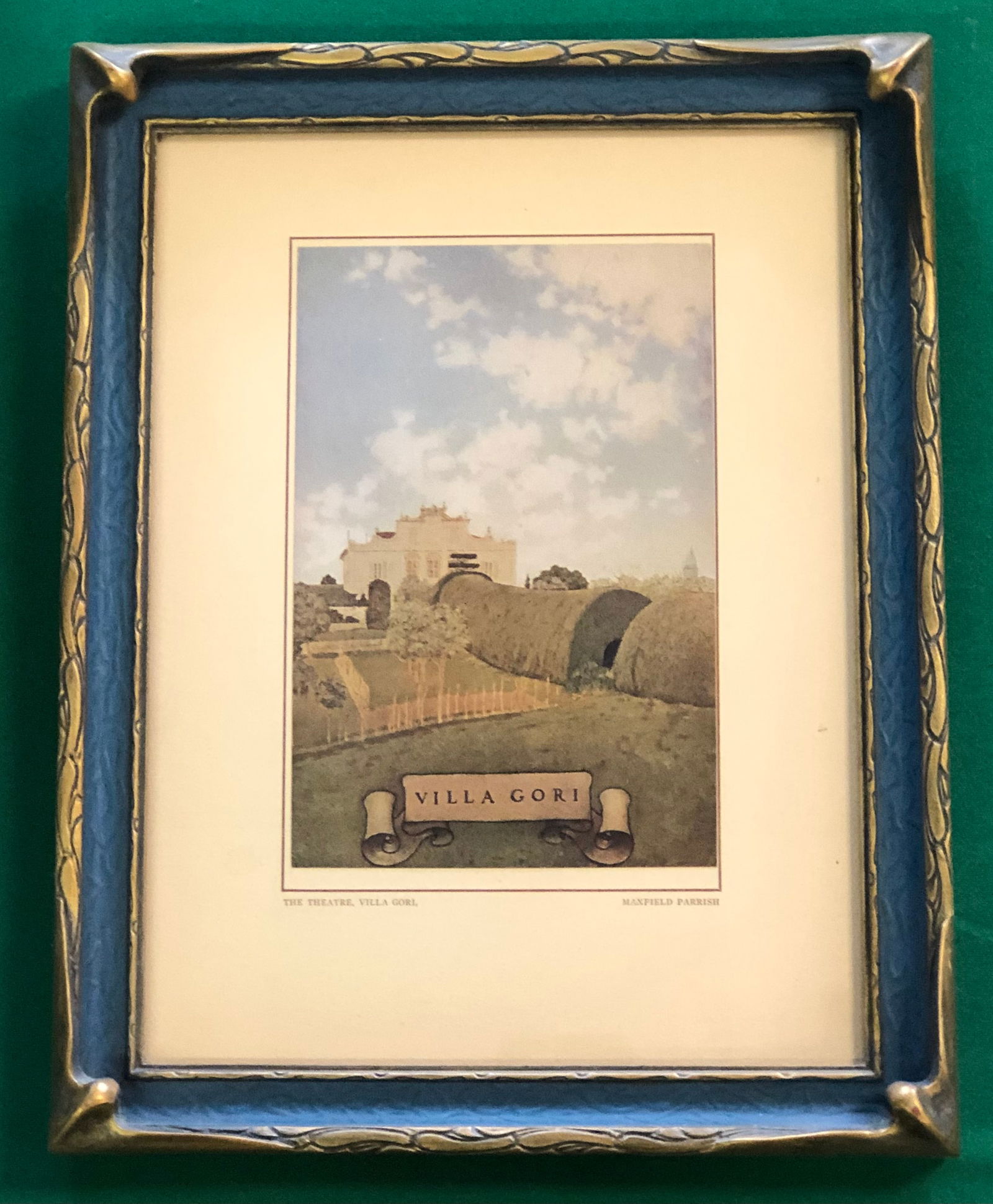 Maxfield Parrish, American (1870-1966): Titled "Villa Gori" framed by The Dream Gardener measuring 13" x 10"