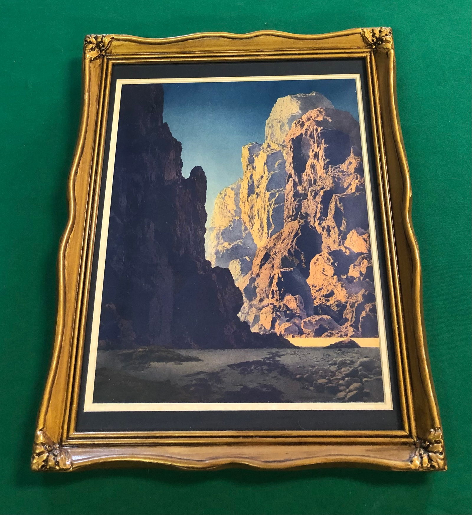Maxfield Parrish, American (1870-1966): Titled "Arizona" from the Ladies Home Journal 1930 in gold frame measuring 14 1/2" x 11 1/2"