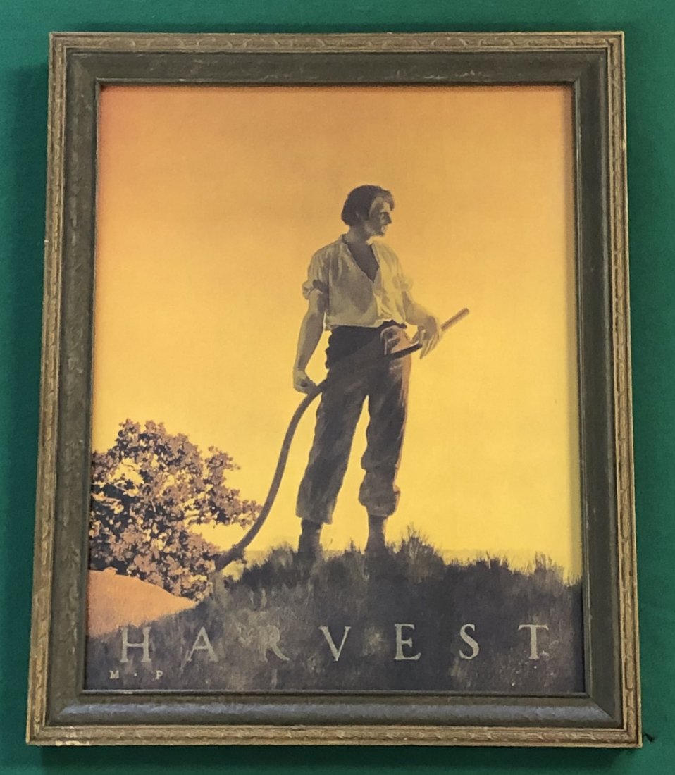 Maxfield Parrish, "Harvest": Deluxe Art Print called "Harvest" printed by Dodge Publishing, 1905 framed by The Dream Gardener measuring 13 1/2" x 11"