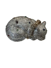 Judith Leiber Minaudiere Swarovski Crystal Cat Handbag