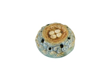 Weller "Eggs in Nest" flower frog, 1920's