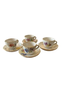 4 Meissen Demitasse Cups and Saucers