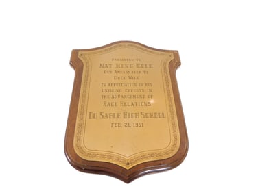 Nat King Cole Presentation Plaque
