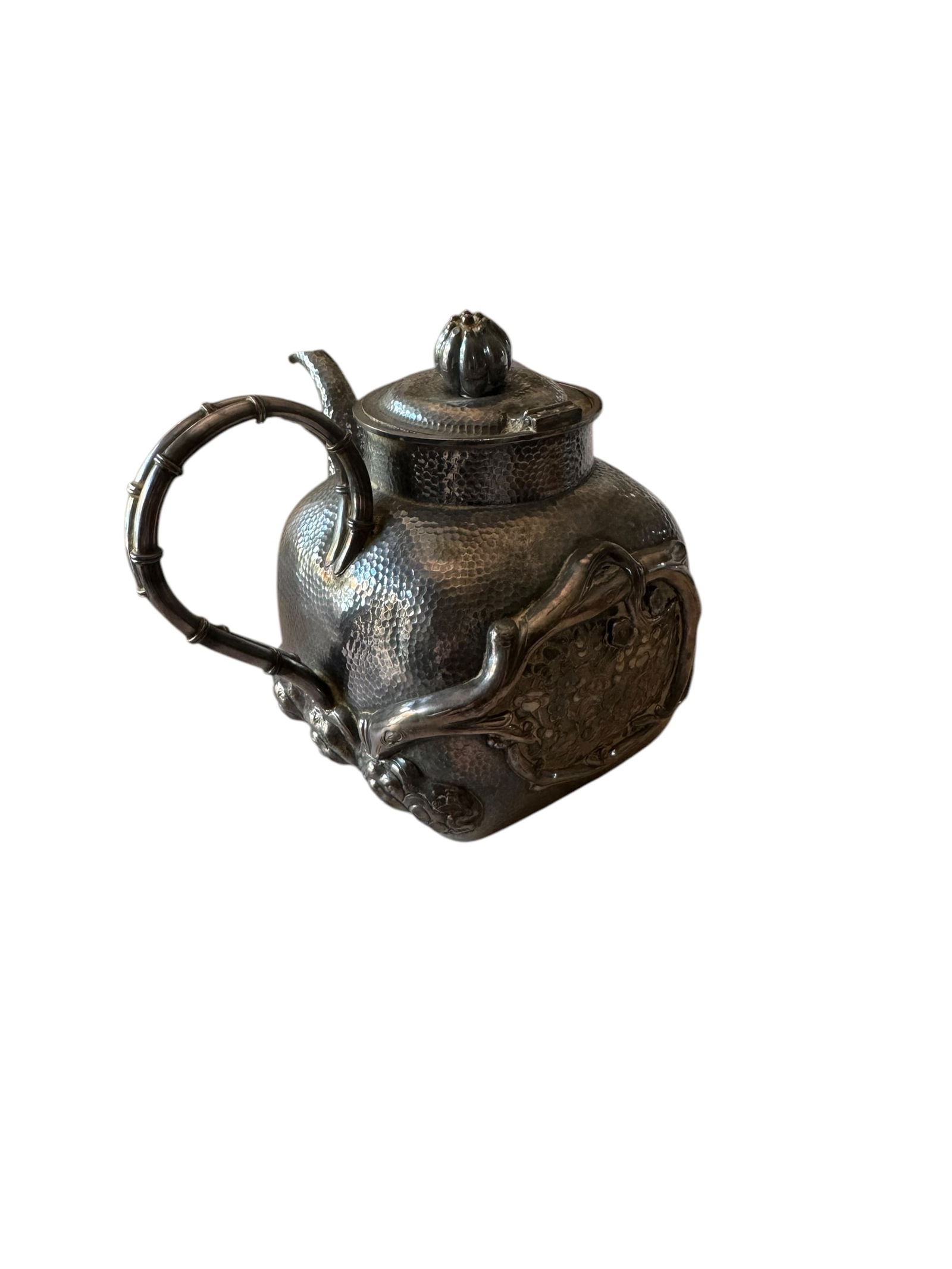 Chinese hand hammered Sterling Teapot (1 of 3)