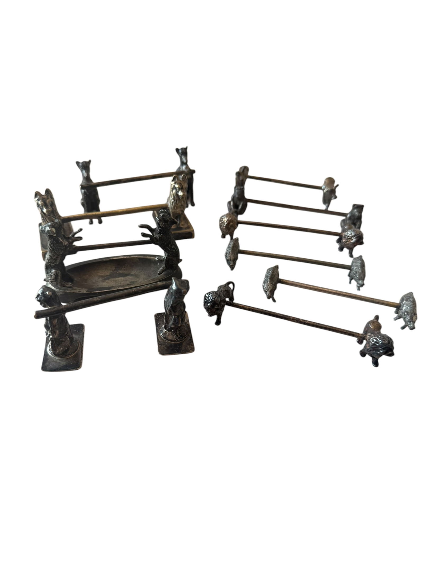 10 Silver Plate and Sterling Silver Figural Knife Rests (1 of 3)