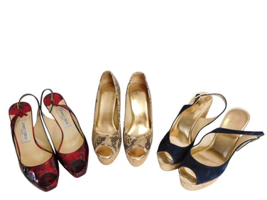 Three pair Jimmy Choo ladies shoes